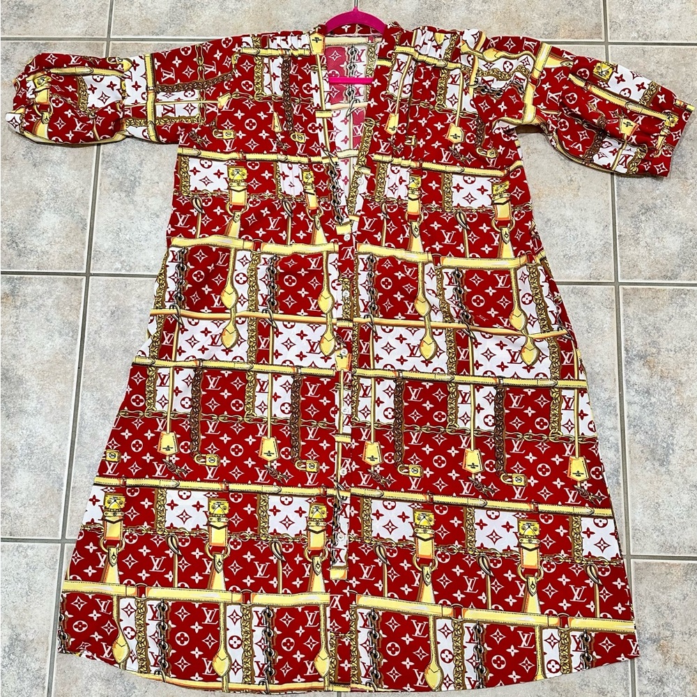 Stylish Red and Gold Dress